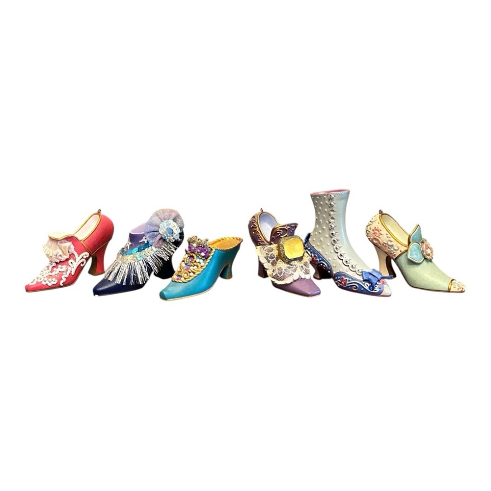 Ashton Drake Galleries Miniature Shoe Lot 6pc Victorian Resin Figurine‎